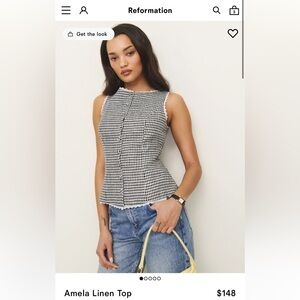 Reformation Amela Linen Top